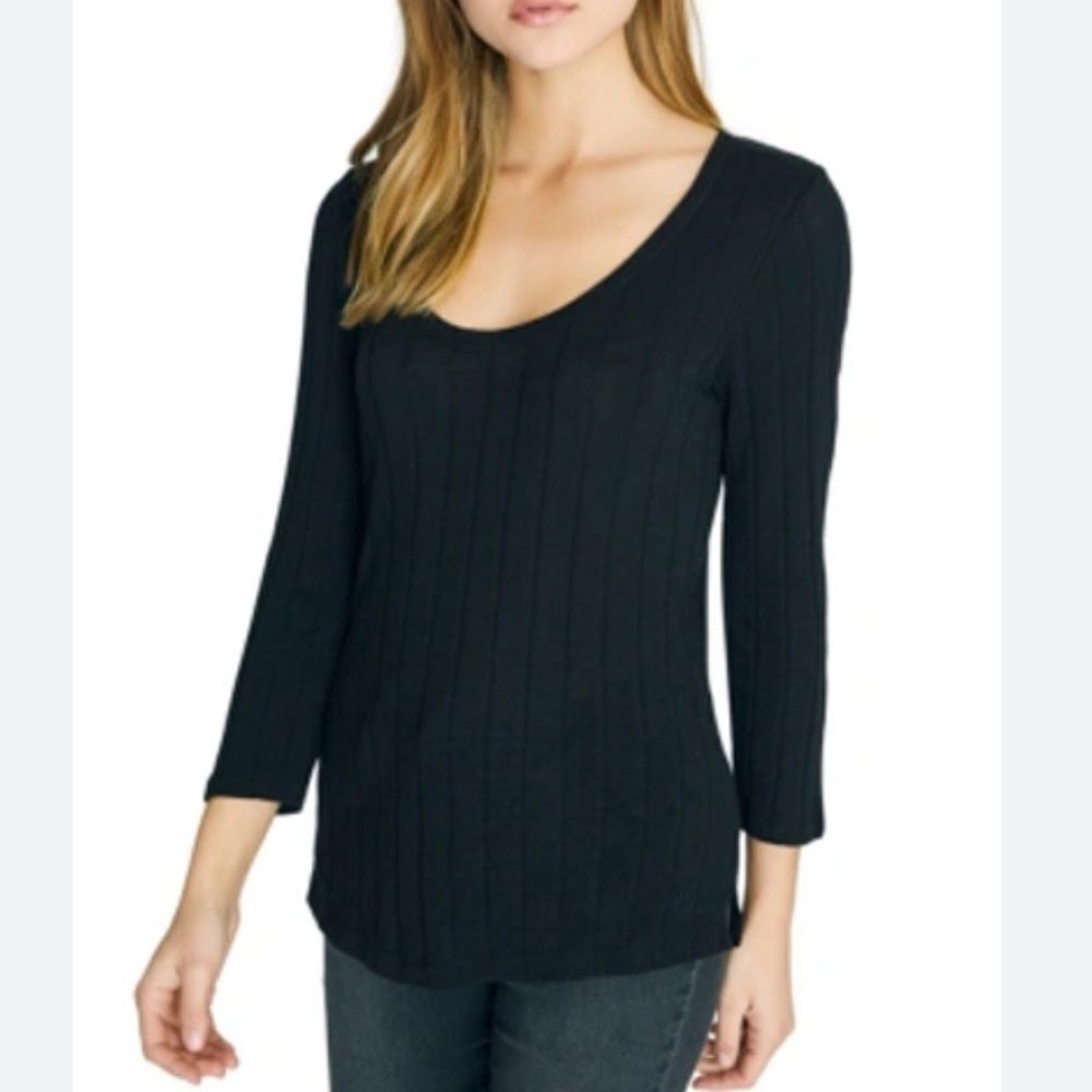 Sanctuary Black Ribbed Top sz Small NWT